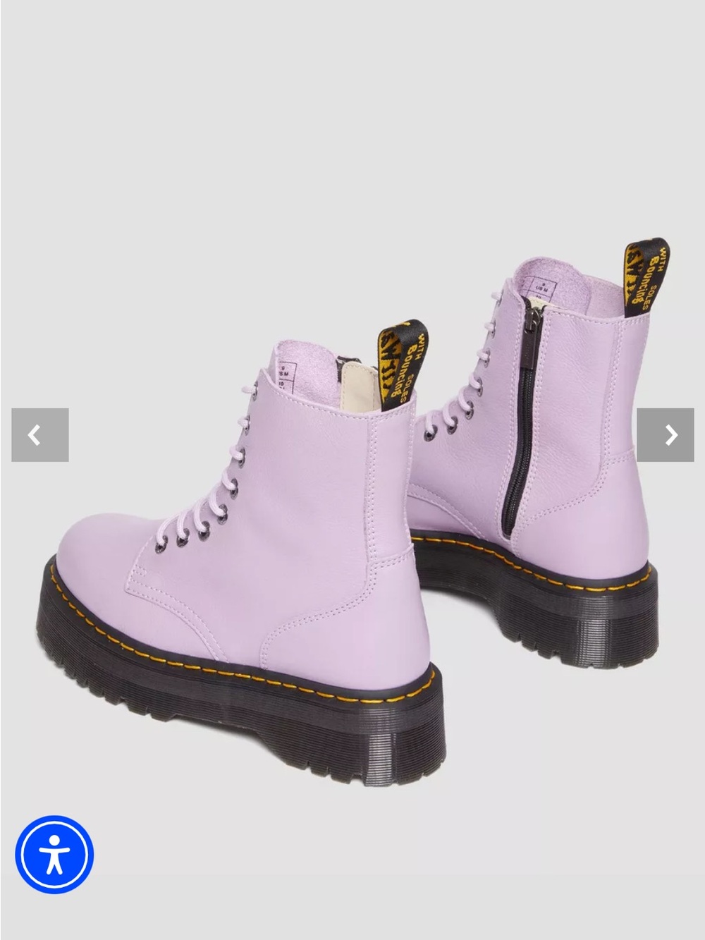 Broken in Dr. Martens Jadon Lavender 8-Eye Platform Lace-Up Boots - Picture 5 of 16